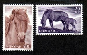 Faroe Islands 254-255 Mint NH Horses!