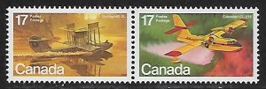 Canada # 844a - Airplanes Curtis & Canadair - pair - MNH....{G3}