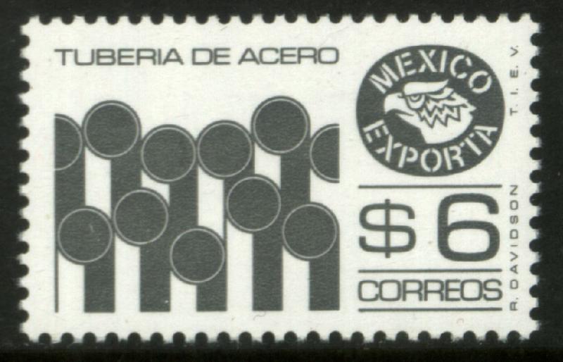 MEXICO Exporta 1121C, $6P Pipes Perf. 11 1/2 Fluor Paper 8. MINT, NH. F-VF.