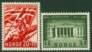 EDW1949SELL : NORWAY 1941 Scott #246, B24 Both Fresh & Very Fine, MNH. Cat $200