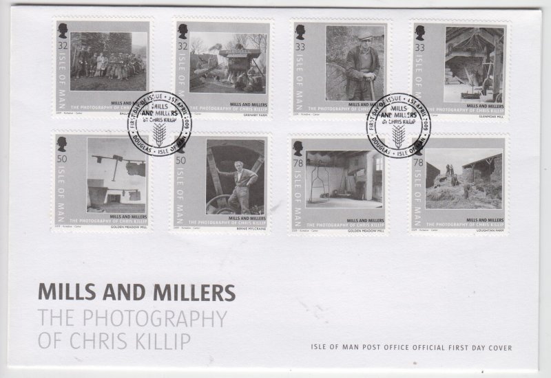 Isle of Man -  2008,  Mills & Millers,  set of 8 on FDC