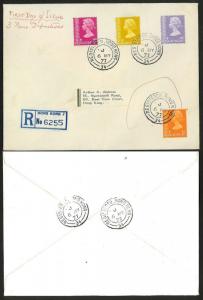 Hong Kong Sc#320-322 QEII new definitives Registered FDC