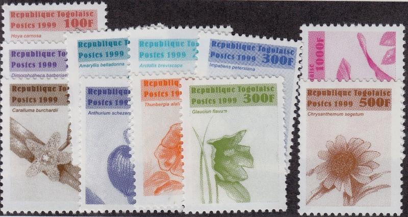 TOGO MNH Scott # 1862-1865, 1867-1873 Flowers - short (11 Stamps) -1 (5)