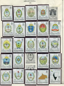 Argentina 797, 23 of the 25 Single Stamps From the Sheet All MNH 1966