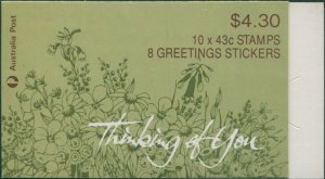 Australia booklet 1990 SG1231 43c Thinking Of You MNH