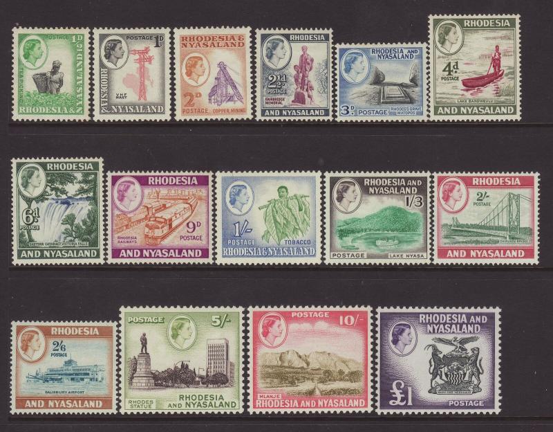 1959 Rhodesia & Nyasaland Set Mounted Mint SG18/31