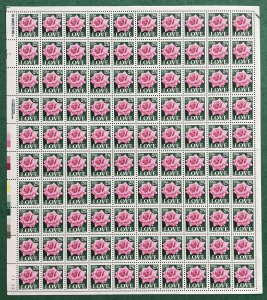 Scott 2378 LOVE PINK ROSE Sheet of 100 US 25¢ Stamps MNH 1988
