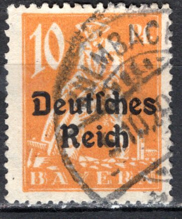 Germany - Bavaria; 1920: Sc. # 257:  Used Single Stamp