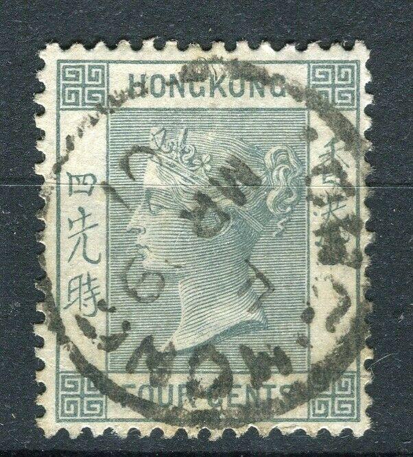 HONG KONG; 1882-96 early QV Crown CA issue fine used 4c. value