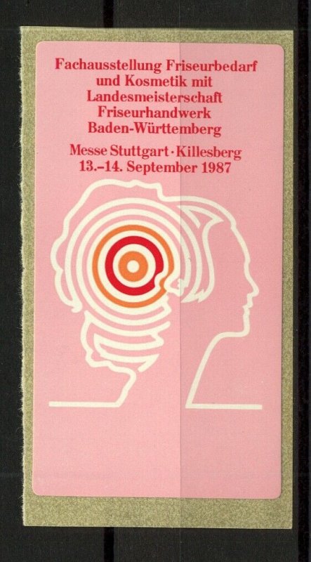 Germany 1987 Stuttgart Hairdressing and Cosmetics Exhibition Label