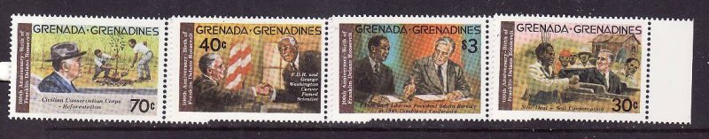 Grenada Grenadines-Sc#499-502-unused NH set-USA President Roosevelt-1982-