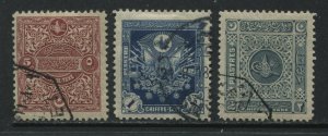 Turkey 1914 Postage Dues 5 paras and 1 and 2 piastres used