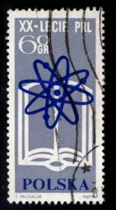 Poland Scott 1246 Used CTO favor canceled Atom stamp