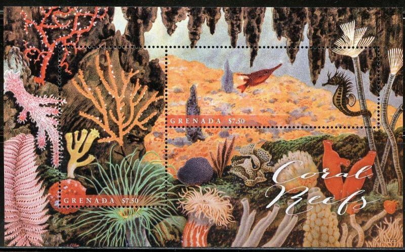 GRENADA 2017  CORAL REEFS SET OF TWO SHEETS OF TWO  MINT NH