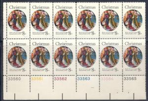 US#1471 8c -Christmas-1972,Plate Block (12) MNH CV $2.25