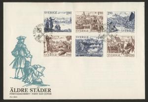 Sweden 1513a on FDC - Medieval Towns, Horses, Boats