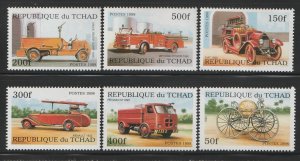 Chad 1998 Fire Trucks Engine Sc 782-787 MNH A109