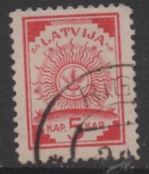 Latvia   Scott#  2  used  map  on back