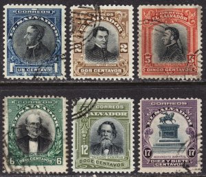 El Salvador Scott 402-07 F to VF used. FREE..