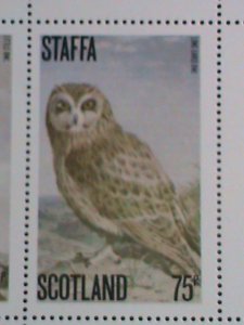 STAFFA-SCOTLAND-   BEAUTIFUL LOVELY BIRDS-OWLS- -MNH S/S-VERY FINE