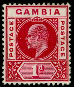 GAMBIA SG46, 1d carmine, M MINT. Cat £16. WMK CA 