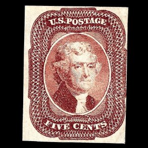 WCstamps: U.S. Scott #12  5c Red Brown Fine Unused 2020 Crowe Cert  CV $11,000