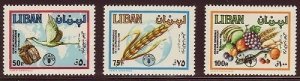 LEBANON - LIBAN MNH SC# 467-469 FAO WORLD FOOD DAY