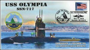 19-350, 2019, USS Olympia, Pictorial Postmark, Event, SSN-717, Norfolk VA, 35th