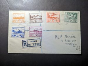 1945 Registered England Channel Islands Cover Jersey CI Local Use
