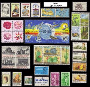 US 1981 Commemorative year set, MNH