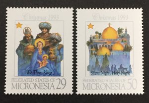 Micronesia 1993 #184-5, Christmas, MNH.