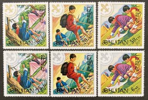 Bhutan 1971  #134-9, Boy Scouts, MNH.