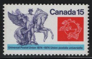 Canada 1974 MNH Sc 649 15c Mercury, winged horse - UPU Centenary