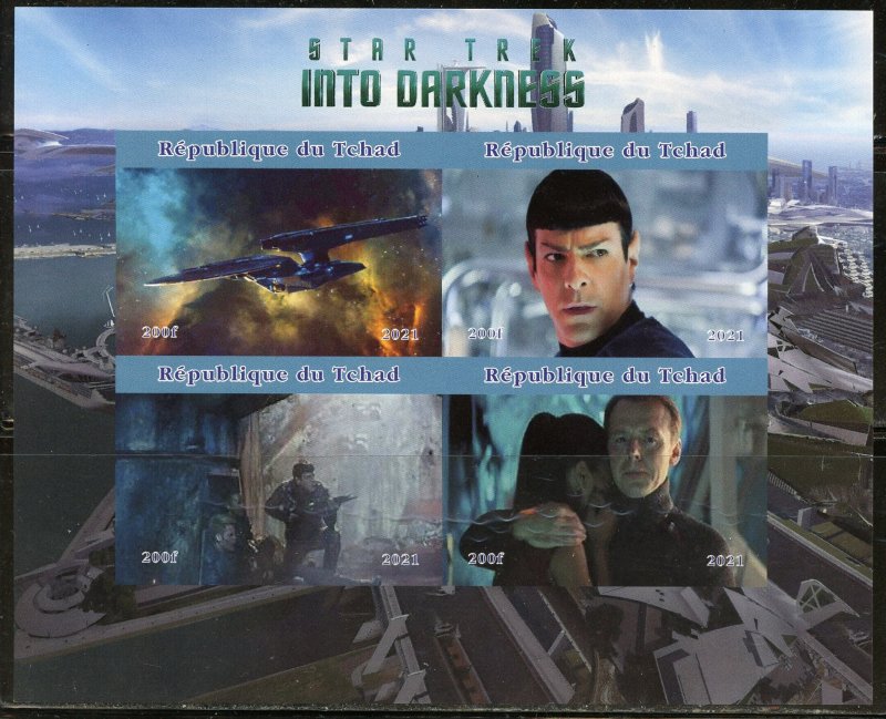 CHAD  2021 STAR TREK  INTO DARKNESS IMPERF SHEET III MINT NEVER HINGED