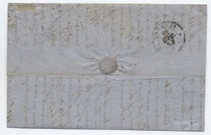 1863 Malta folded letter to Italy Great Britain #34 4d with hairlines [6521.202]