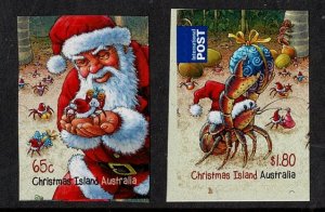 Christmas Island 2014 Christmas  Set of 2 Self-adhesives MNH