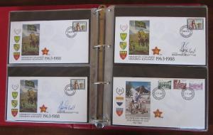 South Africa Military Covers Collection, 100+/- in padded album, many signed.