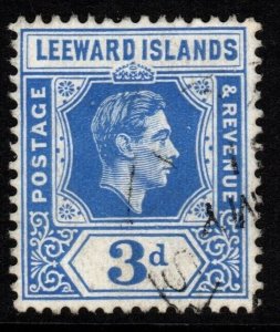 LEEWARD ISLANDS SG108 1949 3d BRIGHT BLUE FINE USED