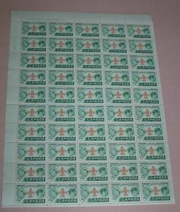 CANADA 1955, Boy Scouts  MNH Full Sheet of 50 # 356