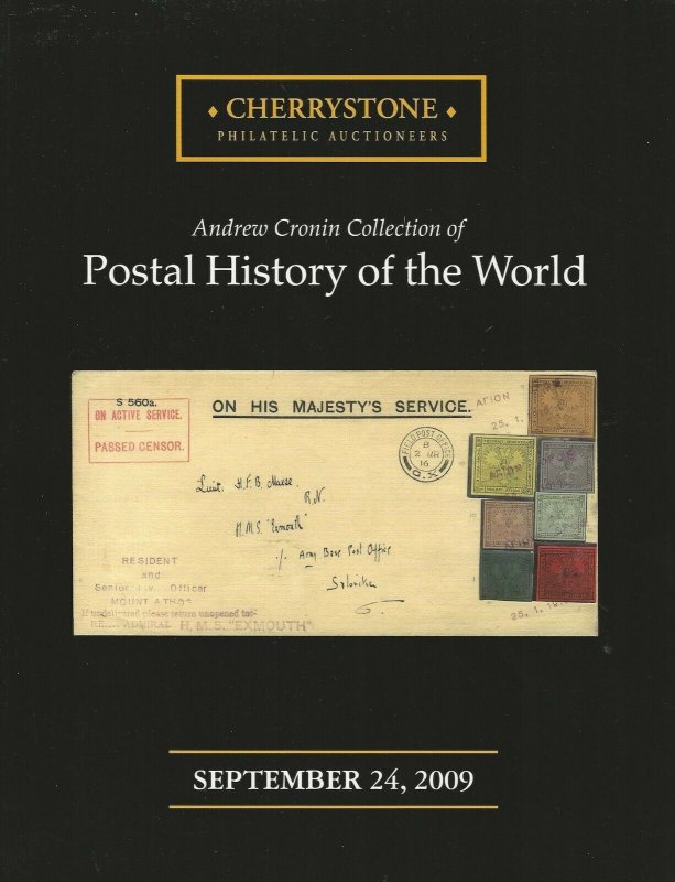 A. Cronin Collection of Postal History of the World, Cherrystone, Sept. 24, 2009