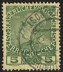 AUSTRIAN Offices in Crete 1908  Sc 15  5c Used  VF