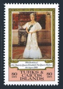 Turks & Caicos 440-441, MNH. Mi 496, Bl.23. Queen Mother Elizabeth, 80, 1980.