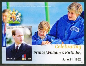 NEVER OFFERED TUVALU 2022 PRINCE WILLIAM'S BIRTH IMPERF SOUVENIR SHEET MINT NH