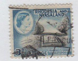 Rhodesia & Nyasaland 1959 Scott 162 used - 3p Rhodes's grave