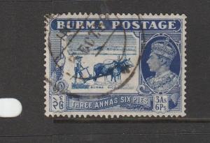 Burma 1938/40 3As 6Ps Used SG 27