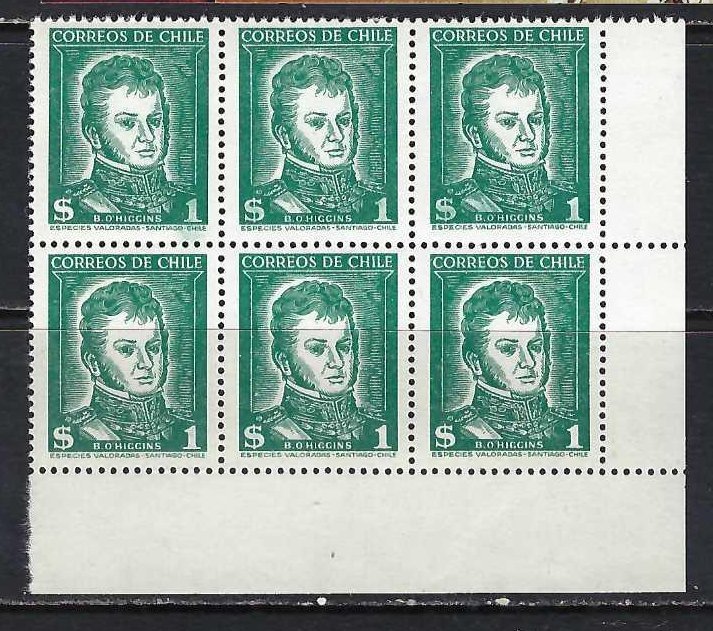 CHILE 265 MNH BLOCK OF 6 [D3]
