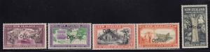 New Zealand Scott # O82 - O86 VF-OG never hinged nice color cv $ 164 ! see pic !