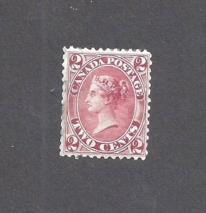 CANADA # 20a VF MINT OGH 1c  DEEP CLARET ROSE QUEEN VICTORIA PERF 12 BS29416