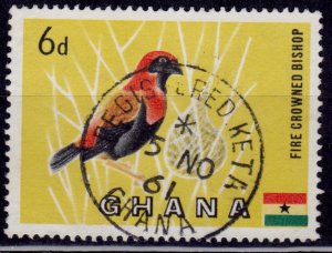 Ghana, 1965, Fire Crowned Bishop, 6d, used