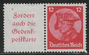 Germany Scott # 399, label A4, mint hr, se-tenant, Mi# W45